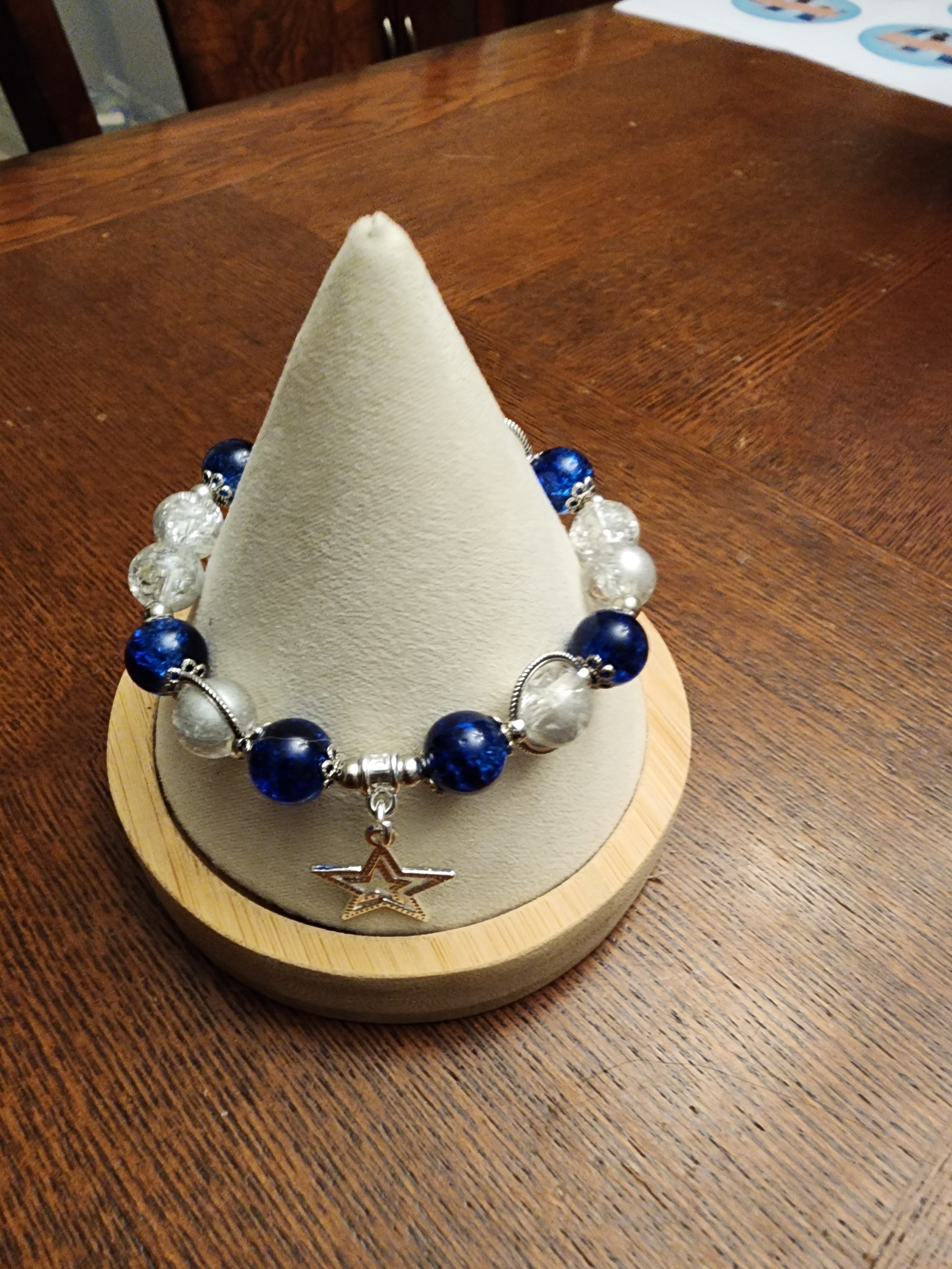 Female Fan-demonium Bracelets Blue and Silver w/Star Charm